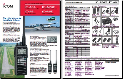 ICOM IC-A24/A24E/A6/A6E航空对讲机英文彩页下载